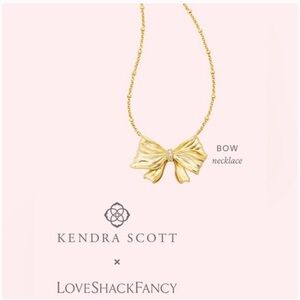 Kendra‎ Scott x love shack fancy Gold Bow Necklace NEW
